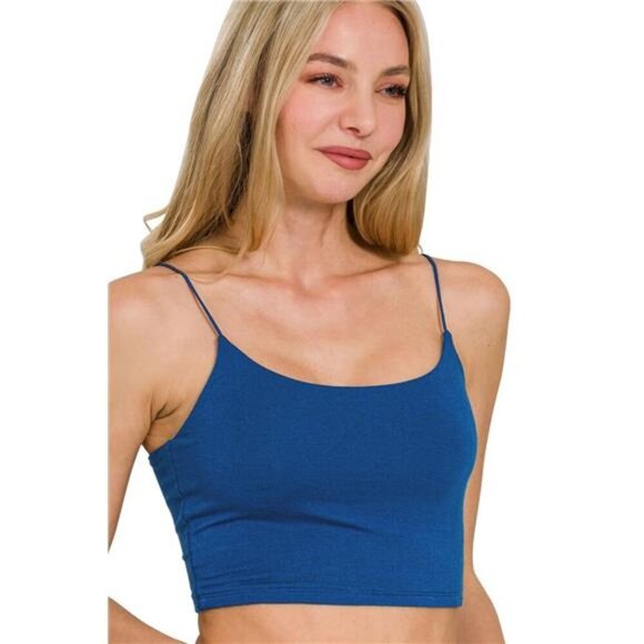 Zenana Double Layered Spaghetti Bra Cami - Picture 1 of 3